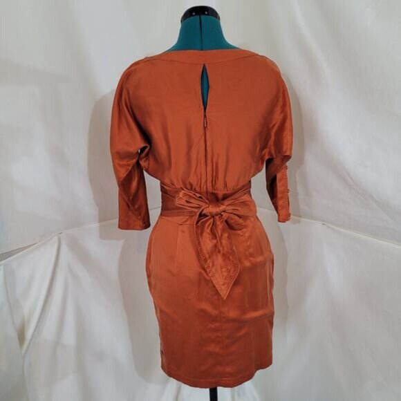 Boss‎ Orange by Hugo Boss Orange Silk Dress - Size 2 - Picture 4 of 10